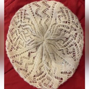 Beige Knit Beret